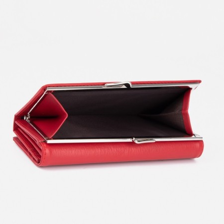 Women's wallet on magnets, red color-2