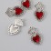Decor for creativity Metal "Red Heart Crown" silver enamel set 5 pcs 3.6x2 cm