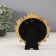 Polystone photo frame 10x10 cm "lush leaves" dark gold round 15.5x15.9 cm