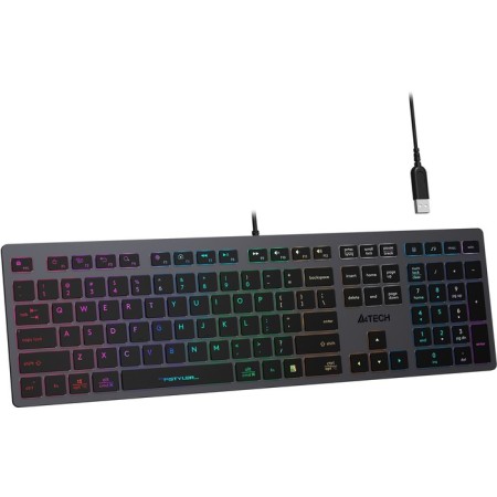 Keyboard A4Tech FSTYLER FX60H Gray USB Slim Led (FX60H Grey/Neon)-8
