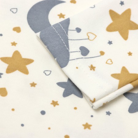 Longsliv children's color white/stars, height 74-2