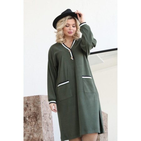 Women's dress, size 54, khaki color-2