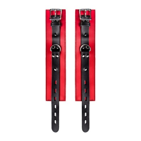 Toyfa Theatre shackles, leather, 28 cm, red color-5