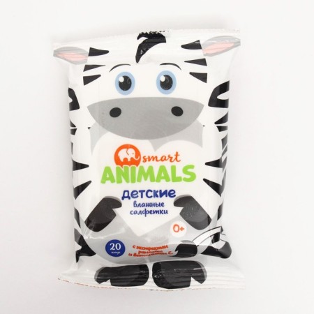 Wet napkins Smart Animals No. 20 Children with chamomile and vitamin E mix-4