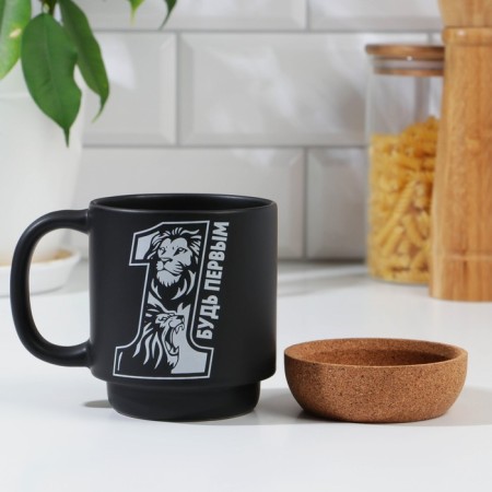 Ceramic mug with a cork bottom is expensive to “be the first”, 400 ml-5