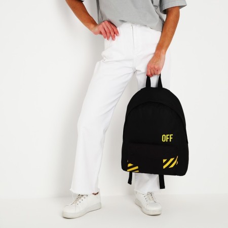 Backpack school youth Off, 33x13x37 cm, lightning department, external pocket, black color-6