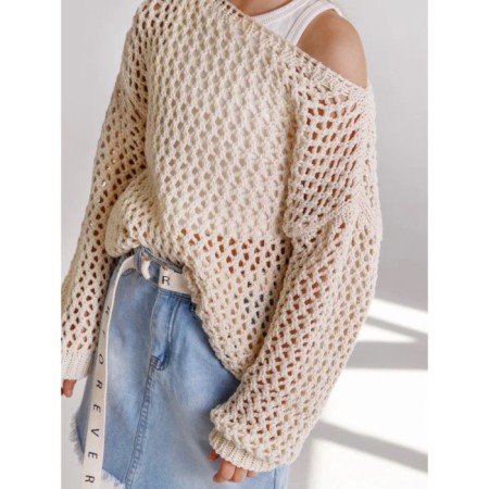 Свитер для девочки Amarobaby Knit Trend, рост 128 см, цвет молочный-8