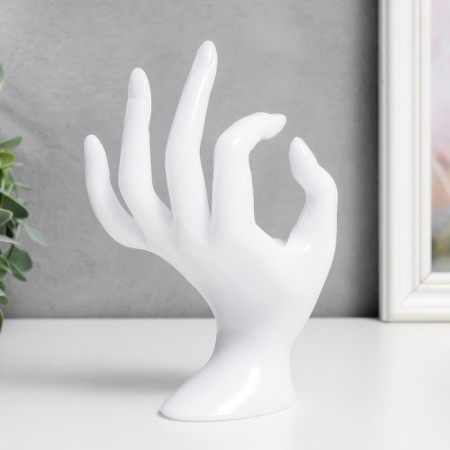Souvenir Polystone stand for jewelry "Hand" White 16.5x8 cm-4