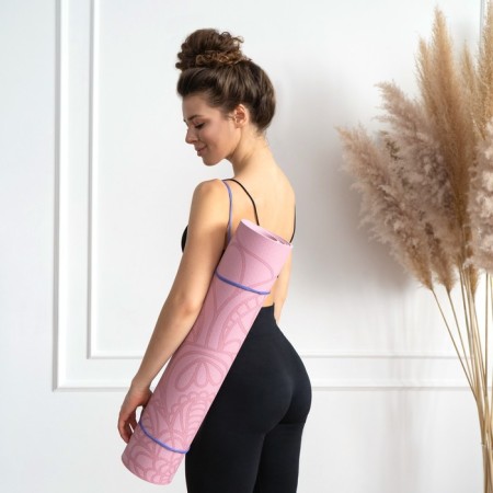 Sangh yoga rug "Buddha", 183x61x0.6 cm, color pastel pink-6