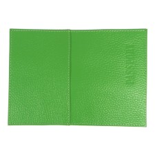 Cover for a passport with a pocket, green color