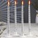 A set of candles of twisted, 2.2x 30 cm, 4 pieces, silver metallic