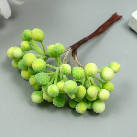 Decor for creativity "Berries" 1 bouquet = 6 branches green 10 cm