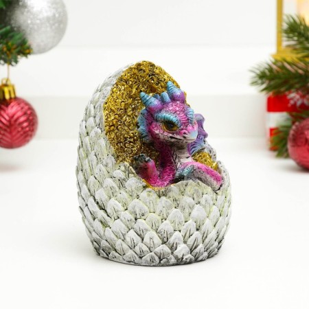 Piggy bank "Dragon in the egg" Violet, 9x9x10.5cm-1