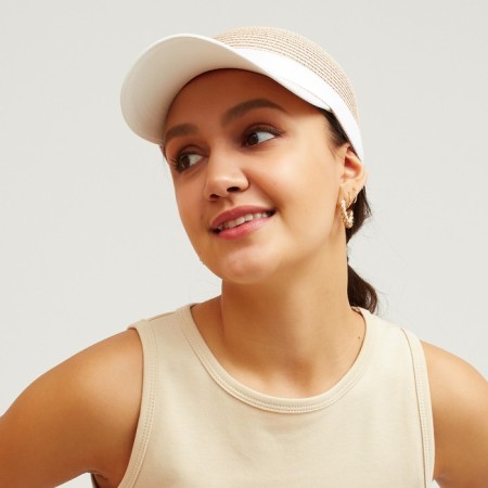 Cap female wicker minku color powder, size 56-58-3