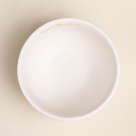 New Year's salad Sl Home "Happy New Year", 850 ml, d = 15.5 cm, ceramics, white color-3