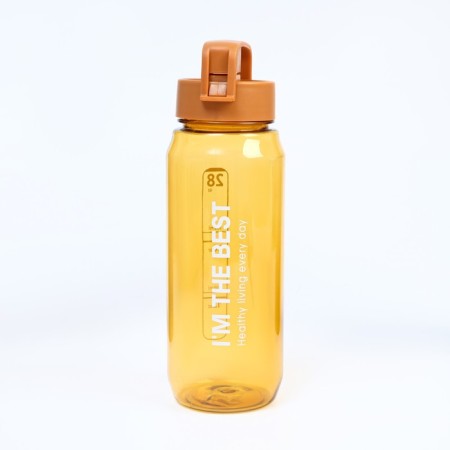 Water bottle, 850 ml, "Energy charge", 23 x 7 cm, brown