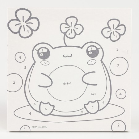 Picture on numbers on a canvas with a subframe for children "Sweet frog", 17 x 17 cm-2