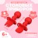 Set of children's cutlery, fork, spoon, red color