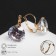 Earrings with “Big Sapphire” rhinestones in inclination, D = 1.6, white color in gold
