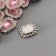 Decor for creativity plastic, rhinestones "octagonal medallion" nr 10 pcs pink 1.8x2.4 cm