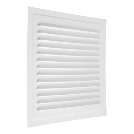 Ventilation grate Zein Lux RM3030, 300 x 300 mm, with a grid, metal, white-4
