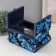 Casket for needlework "Blue flowers on blue" 19x26x14.5 cm