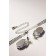 Set 2 objects: earrings, “jacqueline” necklace, oval, white-blue color in silver, 45 cm