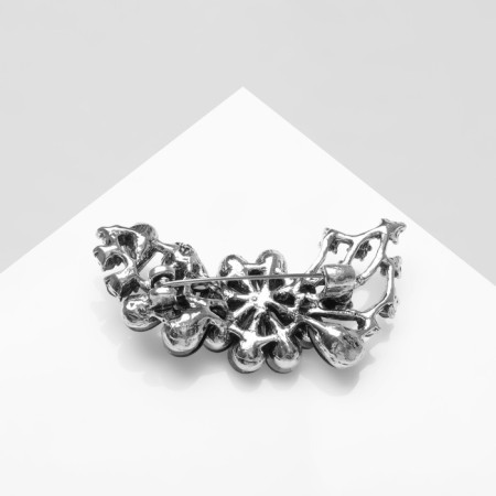Brooch "Glass Flower", purple color in silver-2