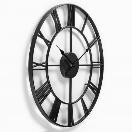 Watching clock, series: loft, smooth move, d-45 cm, black-1