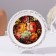Panel-melting "Zhostovo", white, d = 20 cm, lacquer miniature