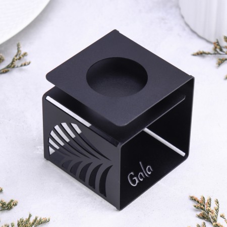 Small "Palm leaf" 7x7x7 cm, black-2