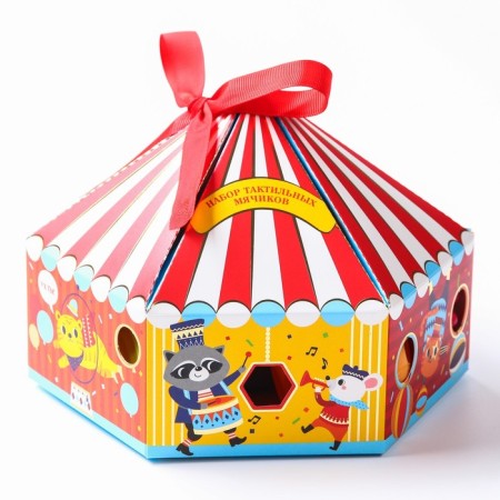 A set of developing tactile balls "Circus", with a squeak, 9 pcs, crumb I-5