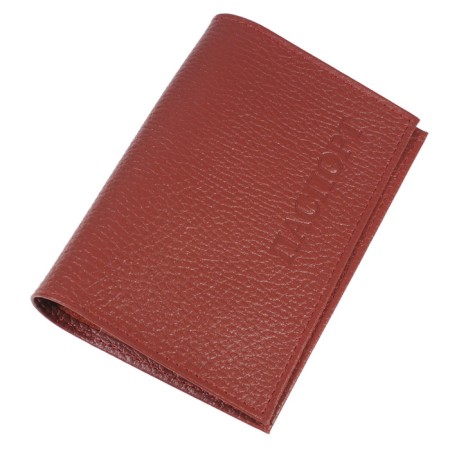 Cover for a passport, department for credit cards, red color