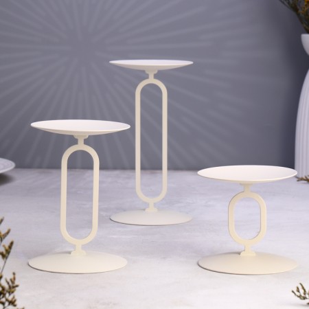 Set of candlesticks 10x20; 10x15; 10x10 cm, white-1