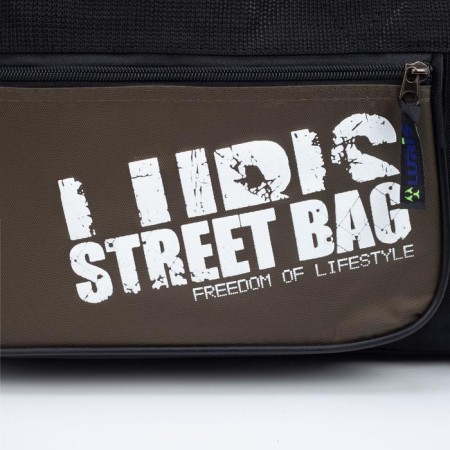 Road bag on lightning, 3 outer pockets, long belt, black color/hack-2
