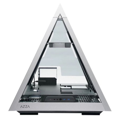 AZZA PYRAMID L Black/silver case without ATX 6x120mm 2xusb3.0 Audio Bott PSU BP-1