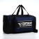 Road bag with lightning, 3 outer pockets, long belt, black/blue color
