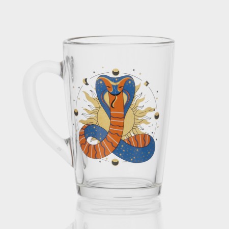 New Year's glass coffee mug "Mystical snakes", 300 ml, mix-6