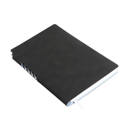 Lowed diary, 130x200 mm 128 sheets, leatherette, gray block 70 g/m2, lies, branch for a handle, gray-1