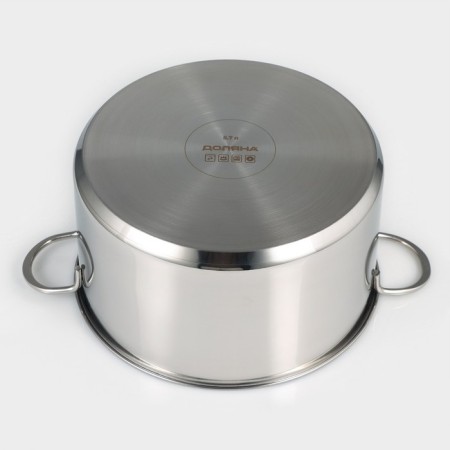 Great stainless steel pan, 5.7 liters, with a heat distribution layer, induction-4