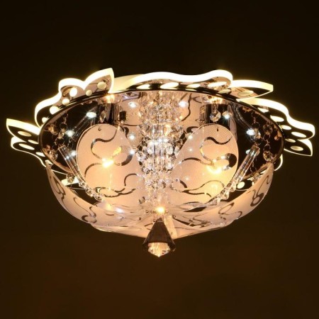 Economic light chandelier with PDU 33101/3 3x40W E27, LED backlight, chrome, 40x40x19 cm-2