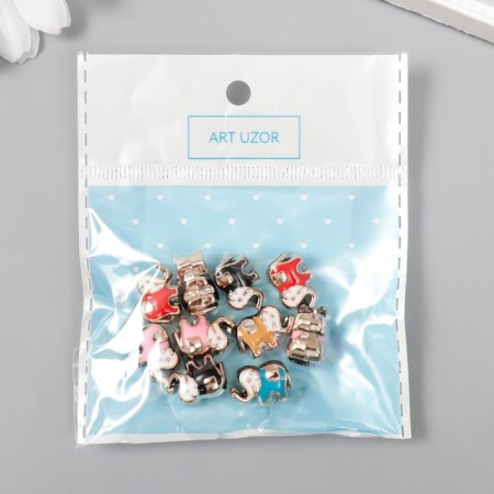 Beads for creativity plastic "Elephant Bright middle" mix set 10 pcs 1x1.4 cm-3
