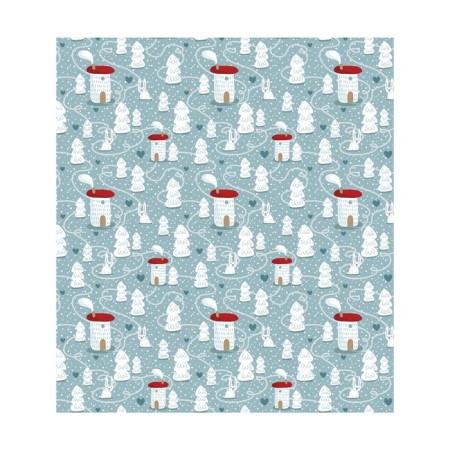 A set of napkins for setting the Snow Settlement table, rectangular, size 32x46 cm, 4 pcs-2