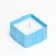 Candle "Square" in a candlestick with narrow faces of gypsum, 7.5x3.5cm, blue