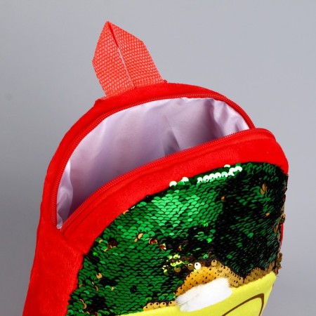 Baby backpack for a girl with sequins "Wipes with glasses", 23 × 28 cm-6