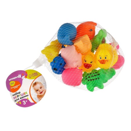 A set of rubber toys for the bath "Babies", with a squeak, 12 pcs, crumb I-29