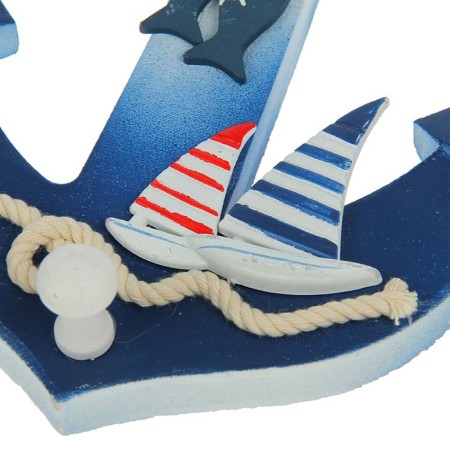 Interior hanger "anchor", 1 hook, white-blue, 28 x 20 x 5 cm-2