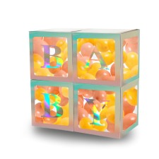 A set of boxes for Baby balloons, mother -of -pearl, 30x30x30 cm, in packaging 4 pcs. + Gift