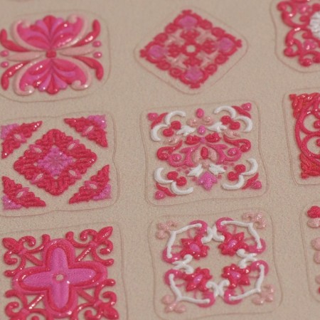 Nail stickers "Pink mosaic", voluminous, pink color-2