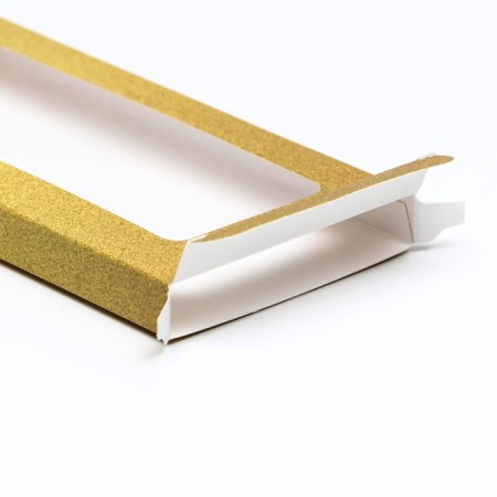 Gift box for tiles of chocolate, with a window, gold, 17 x 8 x 1.4 cm-5